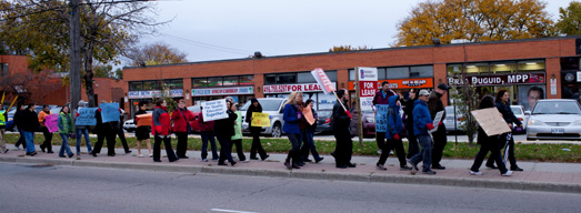 Photos and Video from Friday Rallies at Liberal MPP Constituency Offices – October 26, 2012