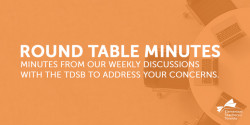 Round Table Minutes with the TDSB - January 19, 2021